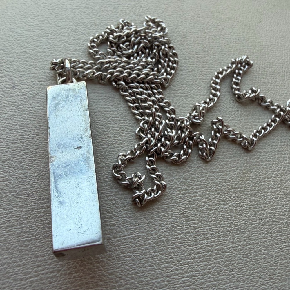 Vintage MAZAL MEZUZAH Jewish Star of  David Pendant necklace silver tone metal - Picture 15 of 16